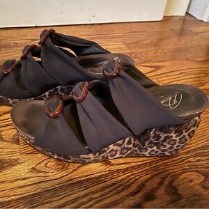 Stylish Brown Metallic Wedge Sandals